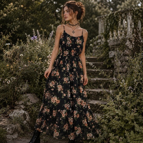 Old Navy Dresses & Skirts - Old Navy The Occasion Floral Maxi Dress Sz L Whimsigoth Fairy Grunge Cottage